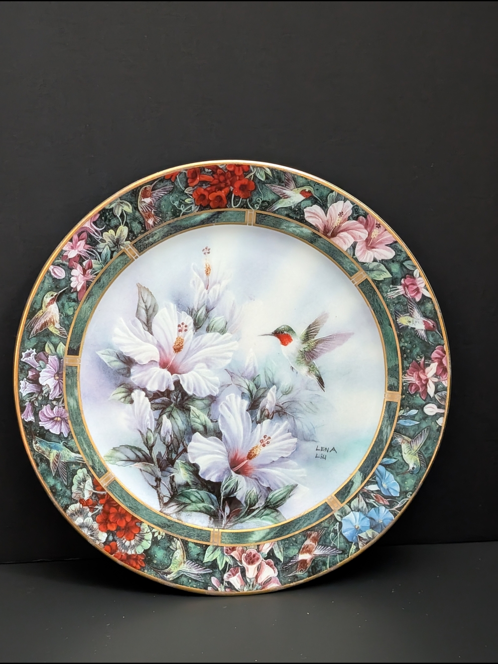 Vintage 1992 Lena Liu The Ruby Throated Hummingbird
